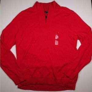 Alfani Men's Bold Red Zip-Up Sweater